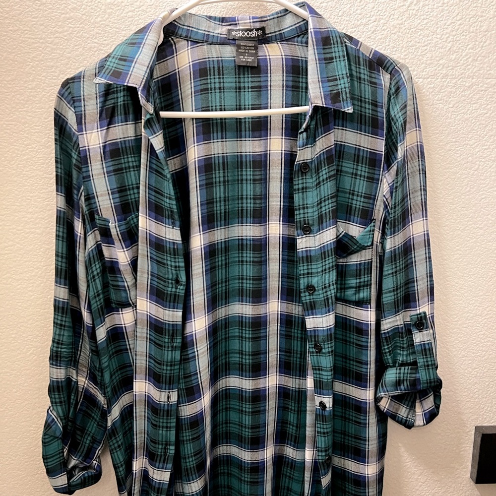 Sloosh Plaid Top